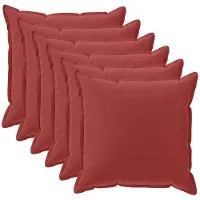 vidaXL Kussensloop 6 st HOUTEN Wijnrood 45 x 45 cm Polyester