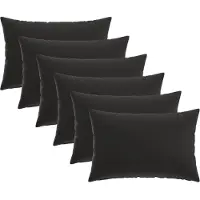 vidaXL Kussensloop 6 st HEERLEN Zwart 30 x 50 cm Polyester