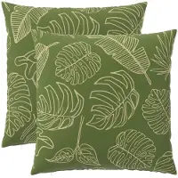 vidaXL Kussensloop 2 st HEERLEN Blad Design 65 x 65 cm Polyester