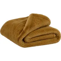 Haomy Chamonix plaid/sprei faux fur - gold - 150x250 cm