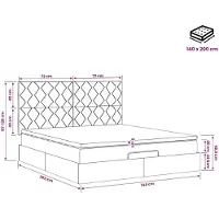 vidaXL Ottoman bed met matras Zwart 140 x 200 cm Fluweel