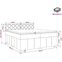 vidaXL Boxspringbed met matras, lichtgrijs, 200 x 200 cm, gestoffeerd