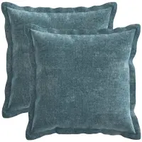 vidaXL Kussensloop 2 st HOUTEN Blauw 35 x 35 cm Chenille Stof