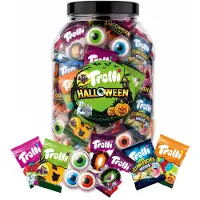 Trolli Halloween 1080g Halloween snoep mix - XL snoeppot met uitdeelzakjes - snoepzakjes voor Halloween