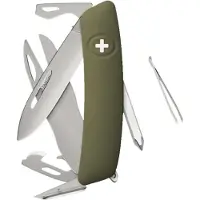 Swiza D08 R AM, KNR.0126.1050, Olive, Zwitsers zakmes, 8 tools