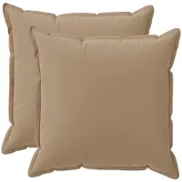 vidaXL Kussensloop 2 st HOUTEN Taupe 70 x 70 cm Polyester