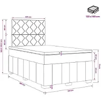 vidaXL Boxspringbed met matras Lichtgrijs 120 x 190 cm Stof