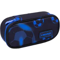 Astra Piórnhouder, verstevigd etui met interne klep, kleur Neo Blue, model Football Head, merk