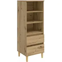 vidaXL Highboard Artisanaal eiken 40 x 36 x 110 cm Bewerkt hout