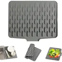 Markenlos Siliconen afdruipmat - Antislip en hittebestendig, met waterafvoer - Geschikt voor keukenspoelen en aanrechtbladen - 40x32 cm