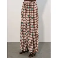 Bigdart Hoog-Waisted Geruite Maxi Rok