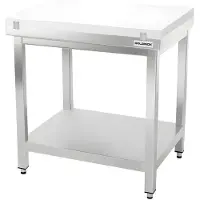 GOLDINOX Werkblad van roestvrij staal, 700x600 mm, met wit snijplank, PREMIUM -