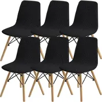 Merkloos Set van 2/4/6 eetkamerstoelen - Moderne zwarte stoelen