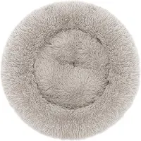 Merkloos Solidchoice - Donutvormig Hondenbed voor Honden en Katten, Waterdicht en Wasbaar, Diameter 70 x 25 cm, Donkerbeige