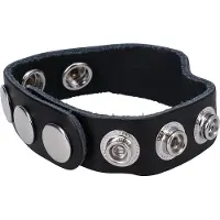 Doc Johnson The Leather 5 Snap - Leather Cockring black