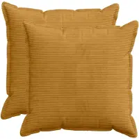 vidaXL Kussensloop 2 st HOUTEN Geel 60 x 60 cm corduroy
