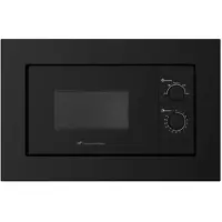 Continental Edison CEMO20EBM2 Inbouwmagnetron, 20 liter, 1280 watt, zwart, met een draaischijf van 25,5 cm