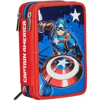 Seven 8055714163369, Harde pennenhouder, Meerkleurig, Met afbeelding, Met rits, Captain America