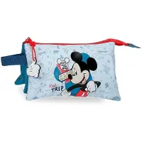 Disney Mickey Road Trip etui, drievoudig, blauw, 22x12x5 cm, polyester