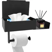 Unyqoos Toiletrolhouder zonder boren. Toiletrolhouder met houder voor vochtige papieren zakdoekjes, geschikt voor keuken en badkamer