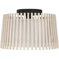 Eglo Fattoria Plafondlamp - E27 - Ø 38 cm - Zwart/Bruin/Wit - Hout/Textiel