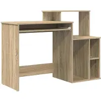 Merkloos Solidchoice - Bureau van Hout met Opbergruimte en Minimalistisch Design