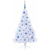 vidaXL Kunstkerstboom met 150 LED Wit 150 cm PVC en Staal