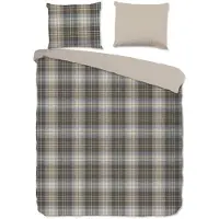 Good Morning dekbedovertrek bruin - 100% katoen flanel - 240 x 220 cm