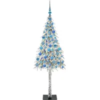 vidaXL Kerstboom met 300 LED met standaard Wit 180 cm PE en Staal