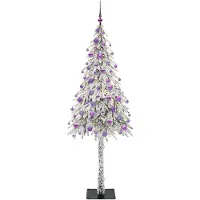 vidaXL - Kerstboom - met - 300 - LED - met - standaard - Wit - 180 - cm - PE - en - Staal