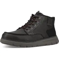 Bugatti Grey Leather Strike-up Casual enkellaarzen voor mannen - Pulau