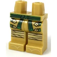 LEGO gouden romp en benen met donkergroene band en riemen (970c00pb0913) - nieuw
