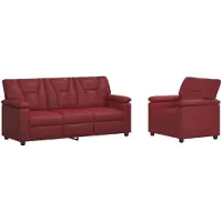 vidaXL Bankstel 2 pcs Wijnrood Kunstleer