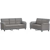 vidaXL Bankstel 2 pcs Lichtgrijs fluweel