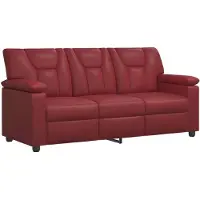 vidaXL Bankstel 2 pcs Wijnrood Kunstleer