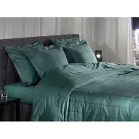 Heckett & Lane Dekbedovertrek Heckett Lane Diamante Mineral Green Satijn-140 x 200 / 220 cm | 1-Persoons