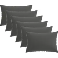 vidaXL Kussensloop 6 st HEERLEN Antraciet 50 x 70 cm Polyester