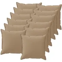 vidaXL Kussensloop 12 st HOUTEN Taupe 40 x 40 cm Polyester