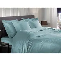Heckett & Lane Heckettlane Dekbedovertrek Diamante - Bedlinnen - 240x200-220 cm - Lits-Jumeaux - Blauw - Dekbedovertrek van 100% Katoen-Satijn