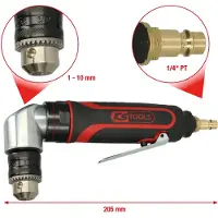 Ks Tools luchtdruk haakse boormachine 3/8" SlimPOWER 515.5465. Haakse boormachine voor luchtdruk met tandkransboorklem, geschikt voor boren tot 10 mm. Ideaal voor