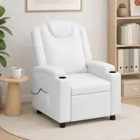 vidaXL Massage-relaxfauteuil Wit 75 x 95 x 106 cm Stof