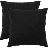 vidaXL Kussensloop 2 st HEERLEN Zwart 80 x 80 cm Bouclé
