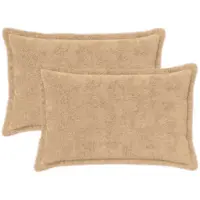 vidaXL Kussensloop 2 st HOUTEN Crèmekleurig 50 x 75 cm