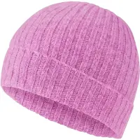 Falke Basic Ribbed sneldrogend warm kasjmier muts unisex roze - maat ONESIZE