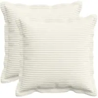 vidaXL Kussensloop 2 st HOUTEN Crèmekleurig 50 x 50 cm corduroy