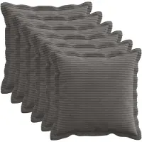 vidaXL Kussensloop 6 st HOUTEN Donkergrijs 30 x 30 cm corduroy