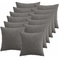 vidaXL Kussensloop 12 st HEERLEN Donkergrijs 40 x 40 cm corduroy