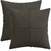 vidaXL Kussensloop 2 st ALMELO Antracietkleurig 40 x 40 cm corduroy