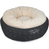Merkloos Rond Cuddle Bed voor Honden en Katten (Beige)