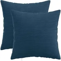 vidaXL Kussensloop 2 st HEERLEN Marineblauw 45 x 45 cm corduroy